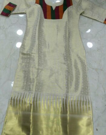 Onam Special Tissue Slit Kurti