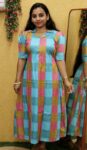Madras Chex Coat Collar Frock Nighty