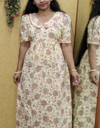 Onam Special Peter Pan Collar Frock Nighty
