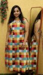 Madras Chex Coat Collar Frock Nighty