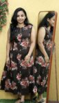 Dabu Cotton Princess Cut Aline Kurti (Coffee Brown)