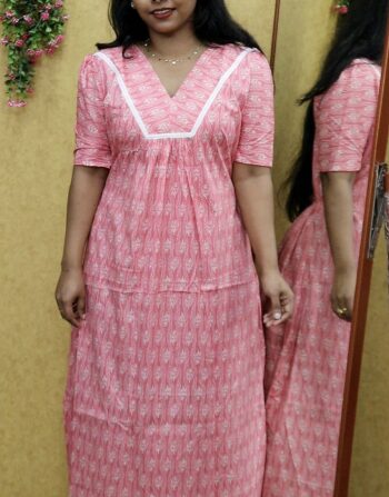 Lace Work Frock Nighty