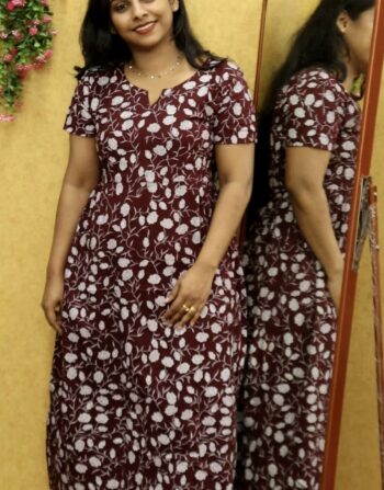 Side Pleated Frock Nighty