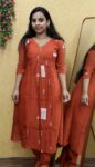 Mul Chanderi Aline Cord Set (Orange)