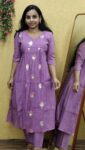 Mul Chanderi Aline Cord Set (Lavender )