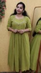 Soft Georgette Partywear Aline Kurti (Light Green)