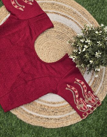Handworked Stretchable Blouse (Reddish Meroon)