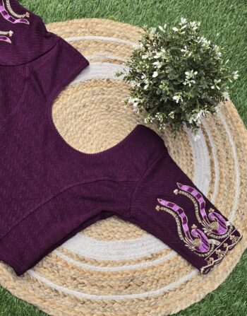 Handworked Stretchable Blouse (Wine)
