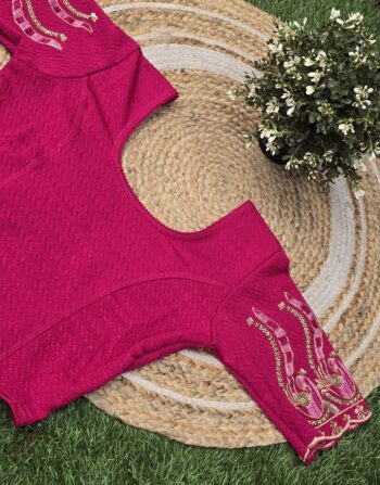 Handworked Stretchable Blouse (Pink)