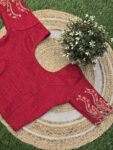 Handworked Stretchable Blouse (Chilly Red)