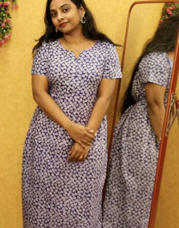 Side Pleated Frock Nighty